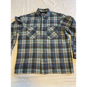 Pendleton Size Medium Long Sleeve Board Shirt Blue Wool Vintage